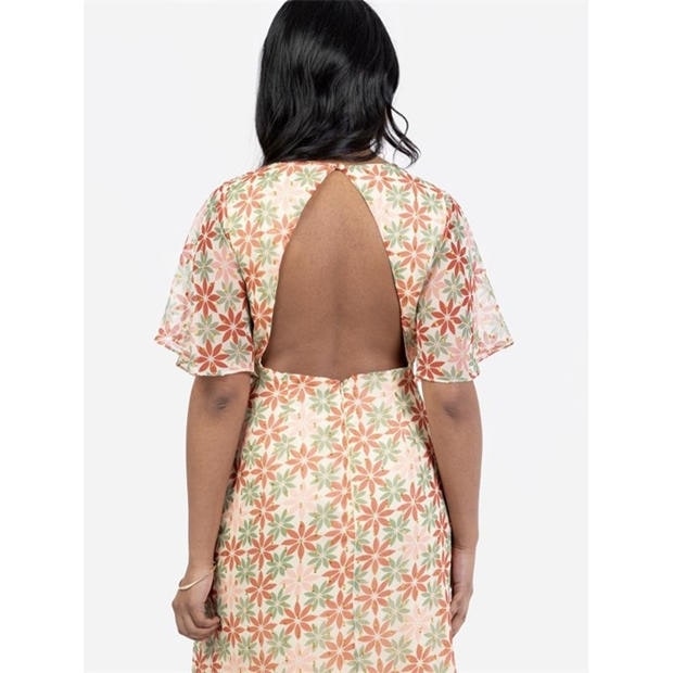 Print - Anaya With Love - Anaya with Love Recycled Floral Print Open Back Maxi Dress with Split