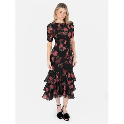 Anaya With Love - Women's Keyhole Back Midi A Line Dress