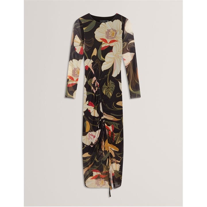 Ted Baker Women's Black Mesh Midi Bodycon Dress in Size 8, Sports Direct