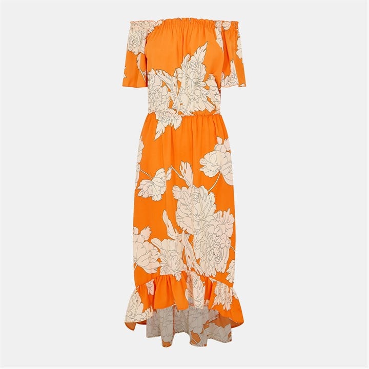 Paris  Women's  Blood Printed Bardot Style Midi Dress, Football by AX  in Size 8, Sports Direct