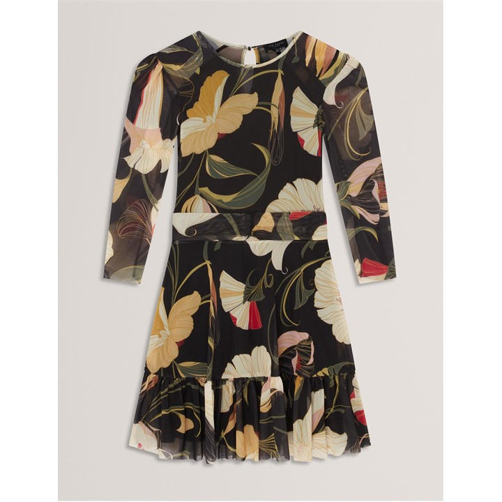 Ted Baker Women's Black Mesh Mini Dress in Size 14, Sports Direct