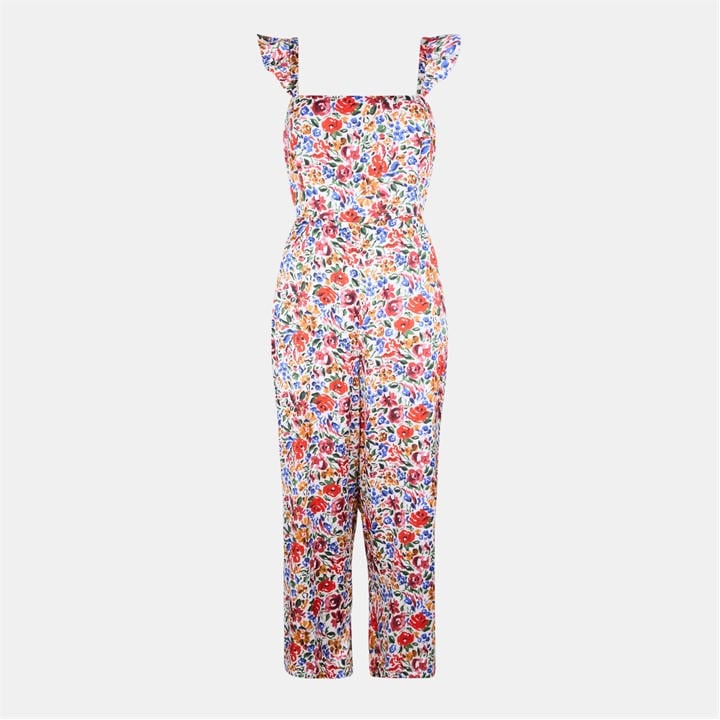 Paris  Women's  Floral Print Frill Strap Jumpsuit, Football by AX  in Size 8, Sports Direct