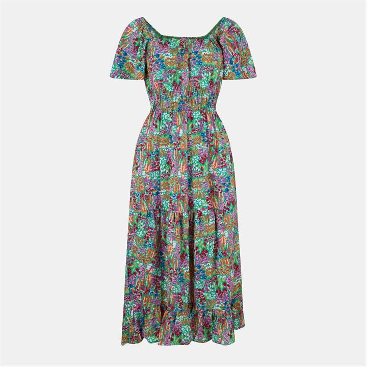 Paris  Women's  Garden Print Frill Hem Midi Dress, Football by AX  in Size 8, Sports Direct