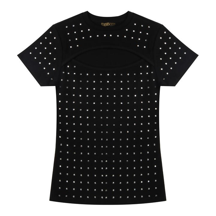 Biba Women's Black Sparkle Regular Fit T-Shirt in Size 14, Sports Direct
