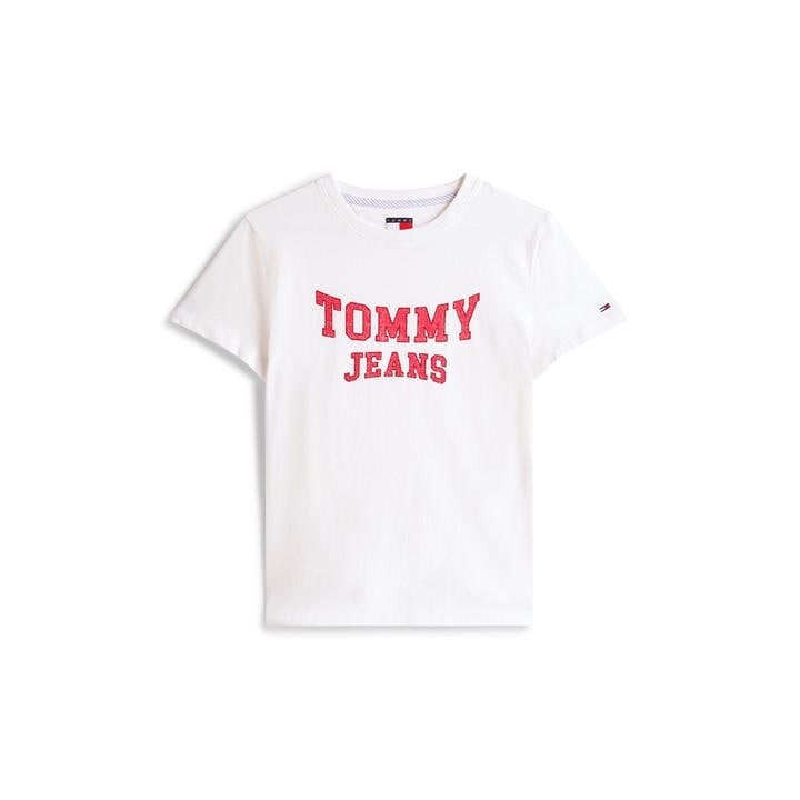 Tommy Jeans Women's Cream Varsity T-Shirt in Size 8, Sports Direct