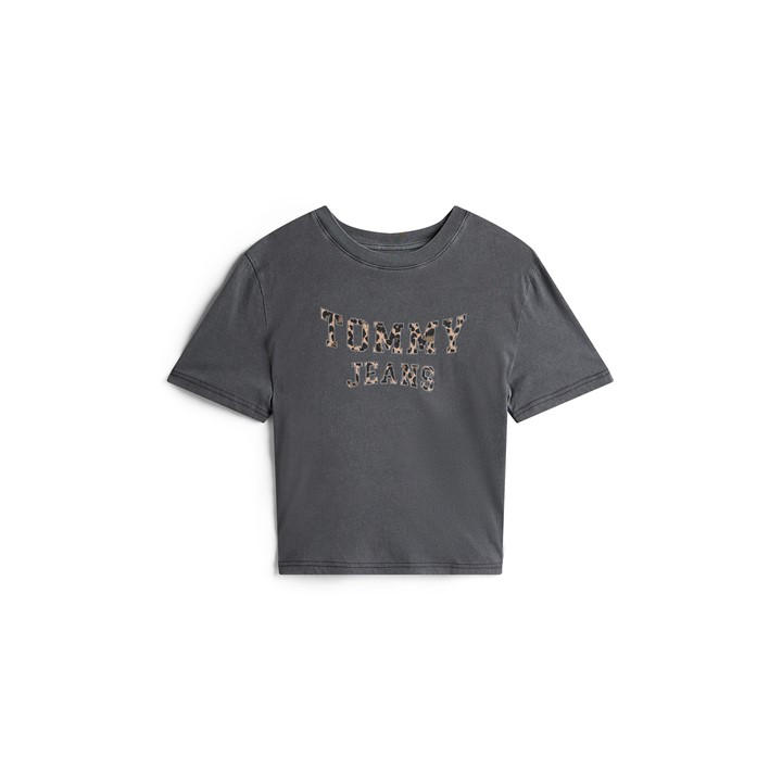 Tommy Jeans Women's Leopard Varsity T-Shirt - Black - 12 (M) - Image 2