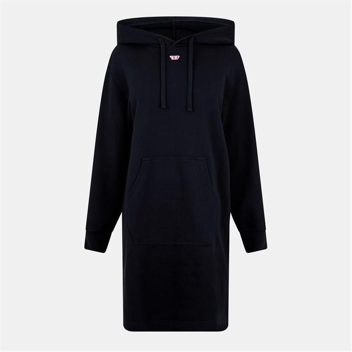 Diesel Women's Black Hoodie Jumper Dress in Size 6, Sports Direct