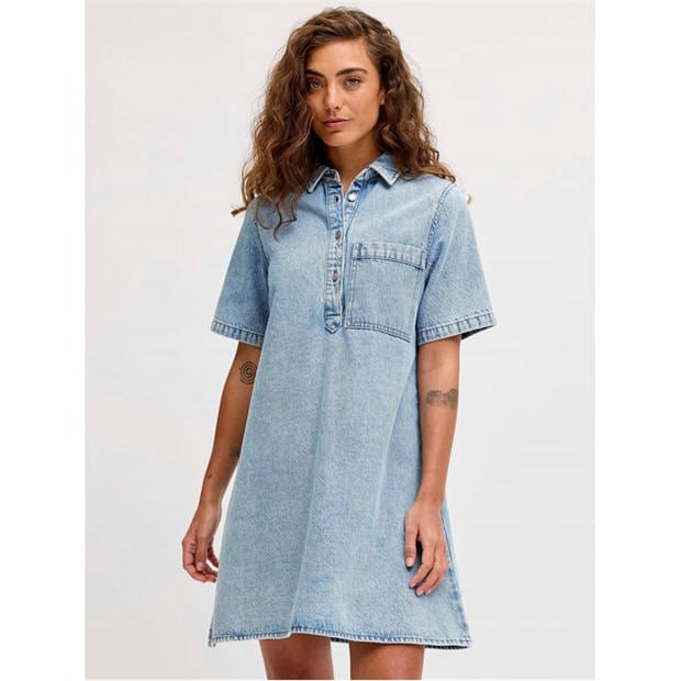 Lt Blue Denim - JJXX - Women's Denim Shirt Dress