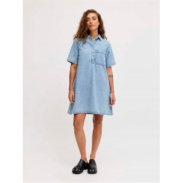 Lt Blue Denim - JJXX - Women's Denim Shirt Dress