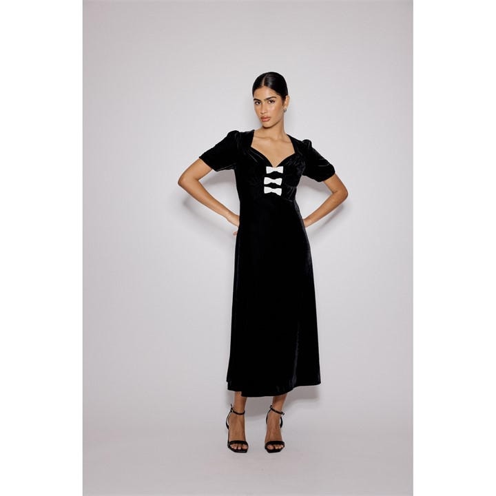 Nobodys  Women's Black Eleanor Midi Dress in Size 14, Sports Direct