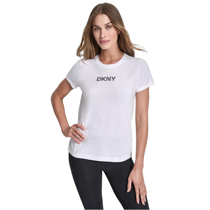 Dkny Women's White Sport T-Shirt in Size 16, Sports Direct