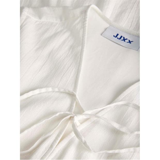 Blanc De Blanc - JJXX - Women's Short Sleeve V-Neck Smock Dress