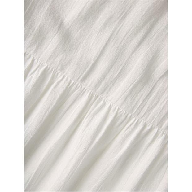 Blanc De Blanc - JJXX - Women's Short Sleeve V-Neck Smock Dress