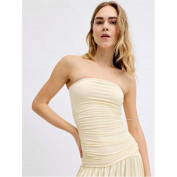 Alabaster Gleam - JJXX - Women's Bandeau Slip Dress