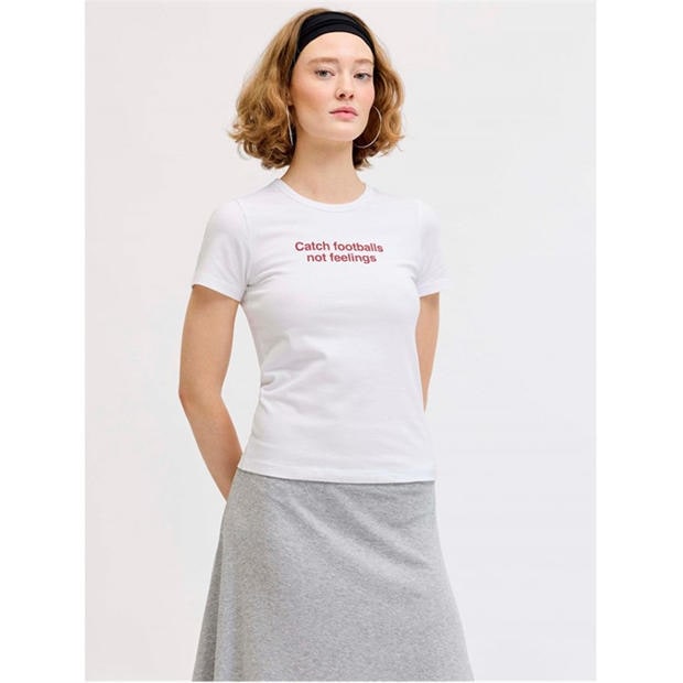Bright White - JJXX - Womens Football Short Sleeve T-Shirt