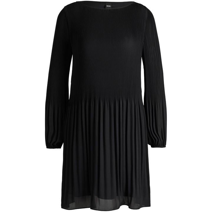 Boss Women's Black Dasie Skater Dress, Skater Dress Design in Size 4, Sports Direct