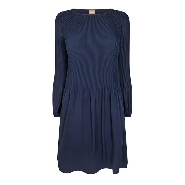 Boss Women's Blue Dasie Skater Dress, Skater Dress Design in Size 4, Sports Direct
