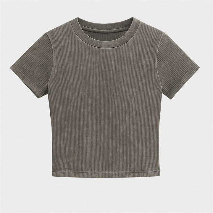 I Saw It First Women's Grey Acid Wash Cropped Tshirt in Size 14, Sports Direct