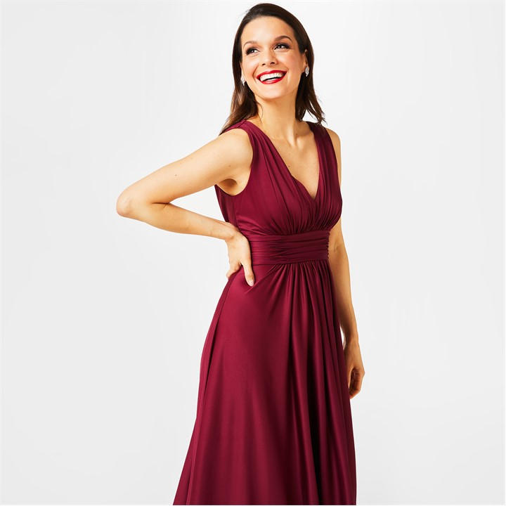 Biba Women's Red Bridesmaid Dip Hem Maxi Dress in Size 18, Sports Direct