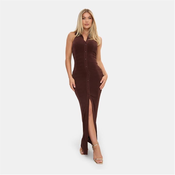 I Saw It First Women's Brown Slinky Maxi Dress in Size 8, Sports Direct