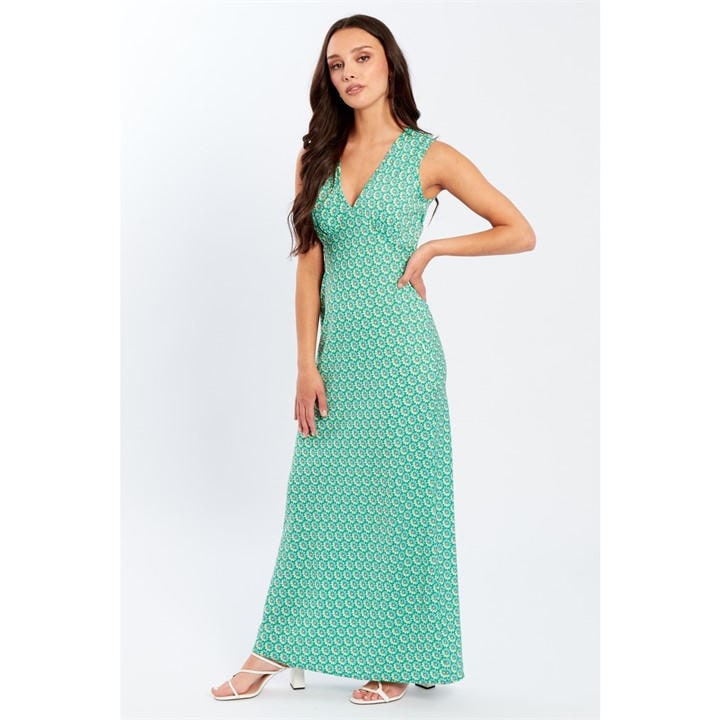 Wednesday Girls Women's Green V-Neck Maxi Dress in Size 8, Sports Direct