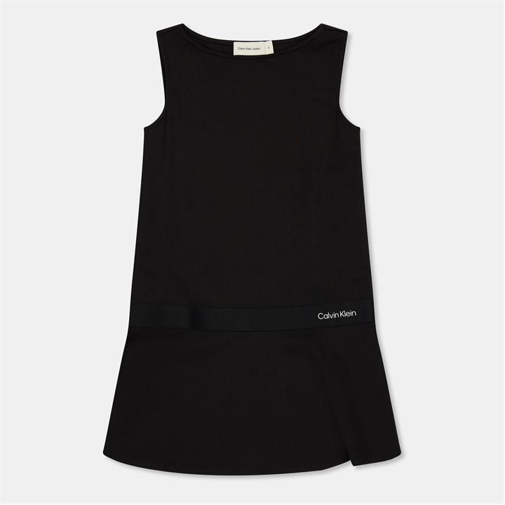 Calvin Klein Jeans Girls Black Ckj Punto Dress Jn61