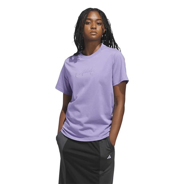 Magic Lilac - adidas - Women's Cursive T-Shirt