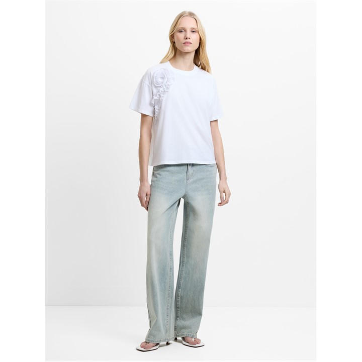 French Connection Women's White T-Shirt in Size 14, Sports Direct