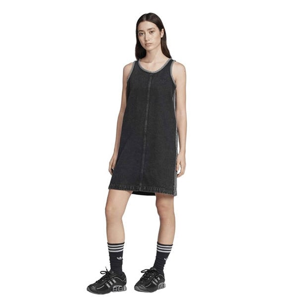True Black De - adidas - Women's Denim Mini Dress