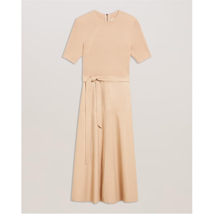 Ted Baker Women's Neutral Mock Midi A Line Dress in Size 8, Sports Direct