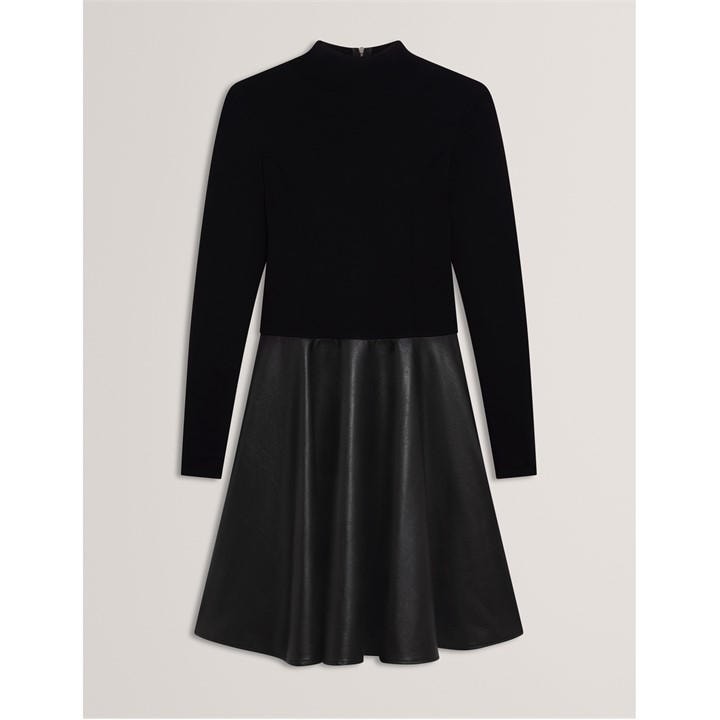 Ted Baker Women's Black Faux Midi A-Line Dress in Size 14, Sports Direct