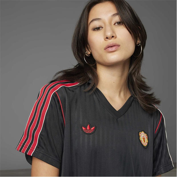 Black - adidas - Women's MUFC Icon T-Shirt Dress