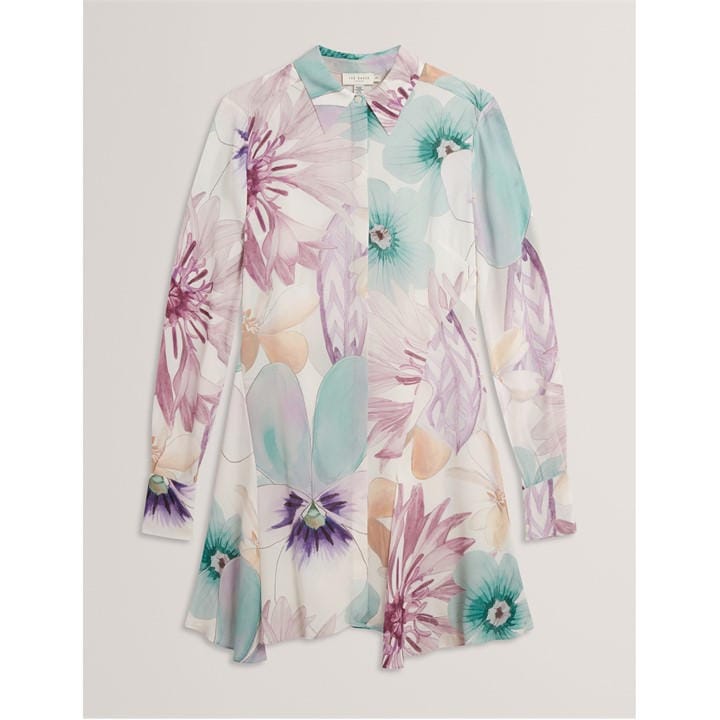 Ted Baker Women's White Mini Shirt Dress in Size 14, Sports Direct