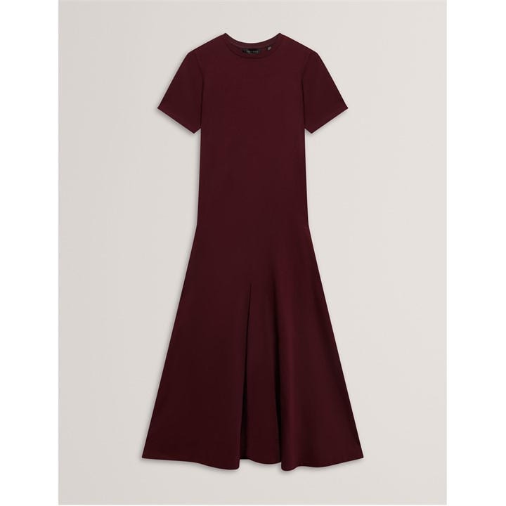 Ted Baker Women's Red Mixed Midi Tea Dress in Size 12, Sports Direct