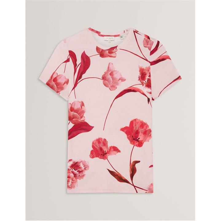 Ted Baker Women's Pink Ted Printed T Shirt Size 8