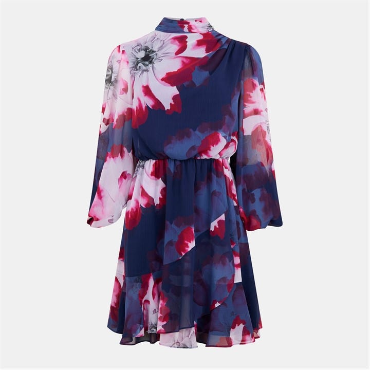 Ted Baker Women's Blue Floral Crew Mini Dress in Size 8, Sports Direct