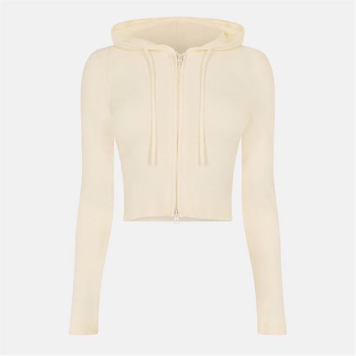 Jack Wills Women's White Knitted Zip Hoodie in Size 12, Sports Direct