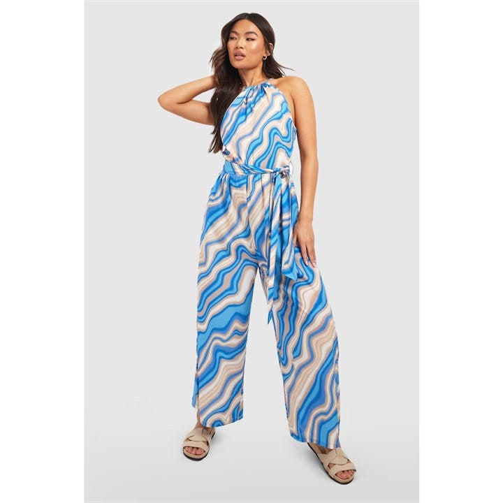 Influence Women's Blue Infinity High Neck Jumpsuit in Size 8, Sports Direct