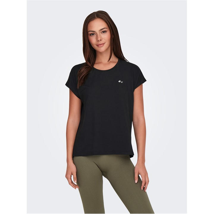 Only Play Women's Black Life Short-Sleeve Loose Training T-Shirt in Size 12, Sports Direct