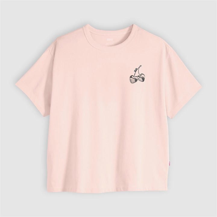 Levis Women's Pink Vintage Boxy T in Size 8, Sports Direct