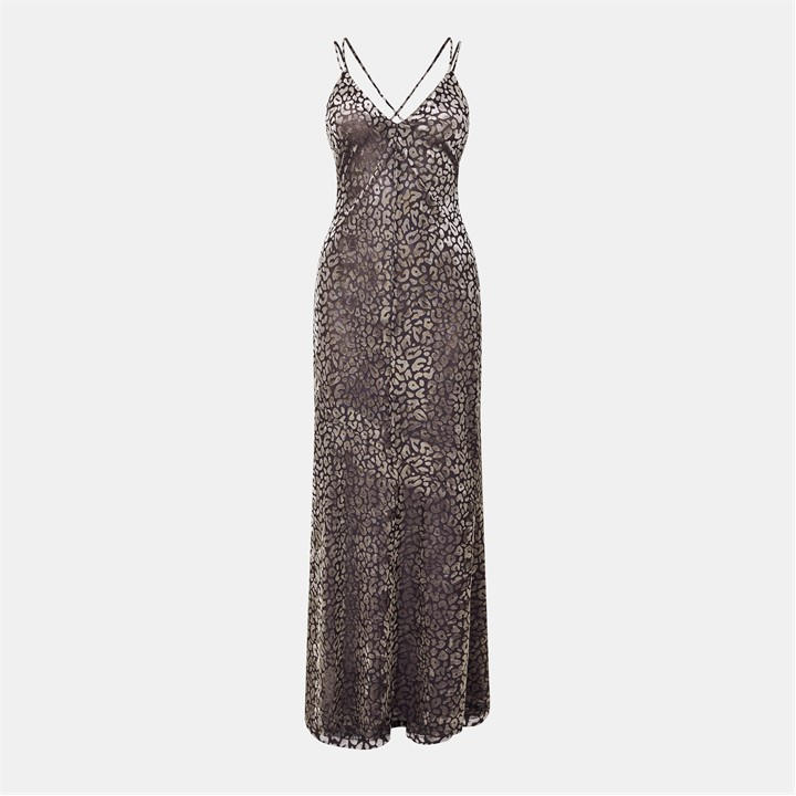 Amylynn Women's Grey Leopard Maxi Dress in Size 6, Sports Direct