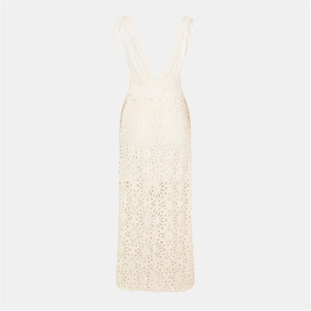 Бяло - AmyLynn - Women's Crochet Maxi Dress