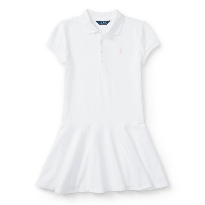 Polo Ralph Lauren Girls White Kids' Dress in Size M, Sports Direct