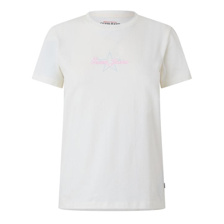 Guess Women's Beige Slim Fit T-Shirt in Size 14, Sports Direct