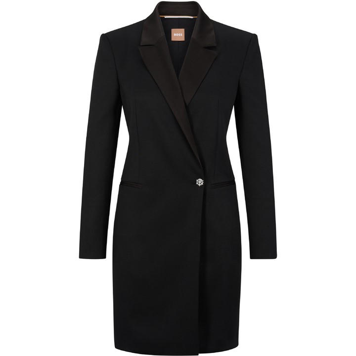 Boss Women's Black Dackea Bodycon Dress in Size 8, Sports Direct