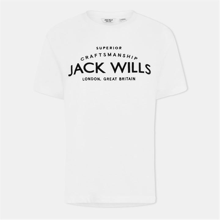 Jack Wills Women's White Forstal Boyfriend T-Shirt in Size 16, Sports Direct