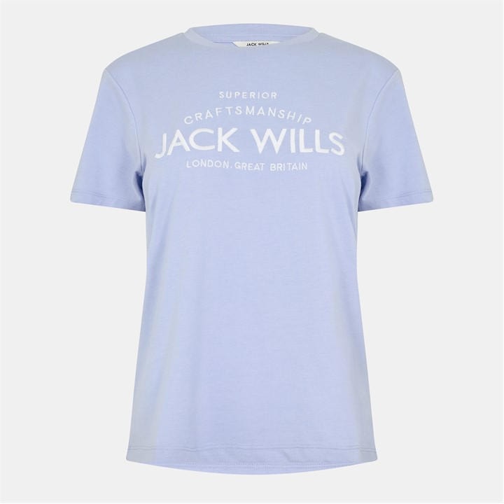 Jack Wills Women's Blue Forstal Boyfriend T-Shirt in Size 16, Sports Direct