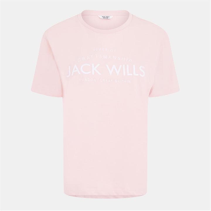 Jack Wills Women's Pink Forstal Boyfriend T-Shirt in Size 16, Sports Direct