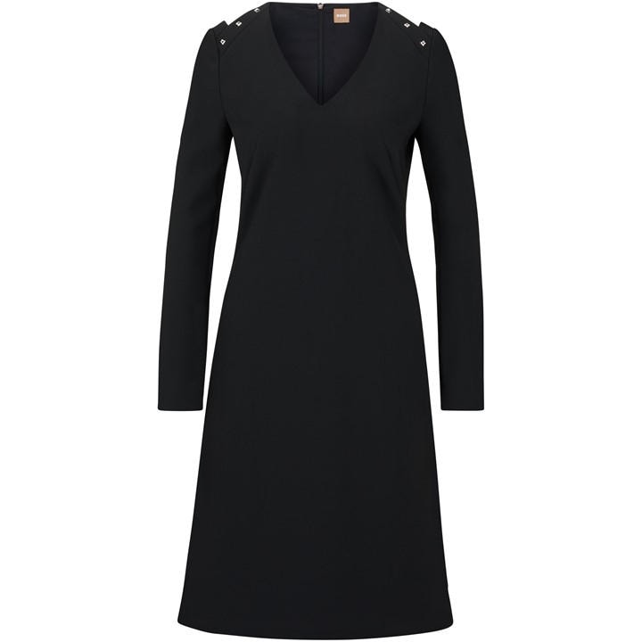 Boss Women's Black Dariva Wrap Dress in Size 14, Sports Direct