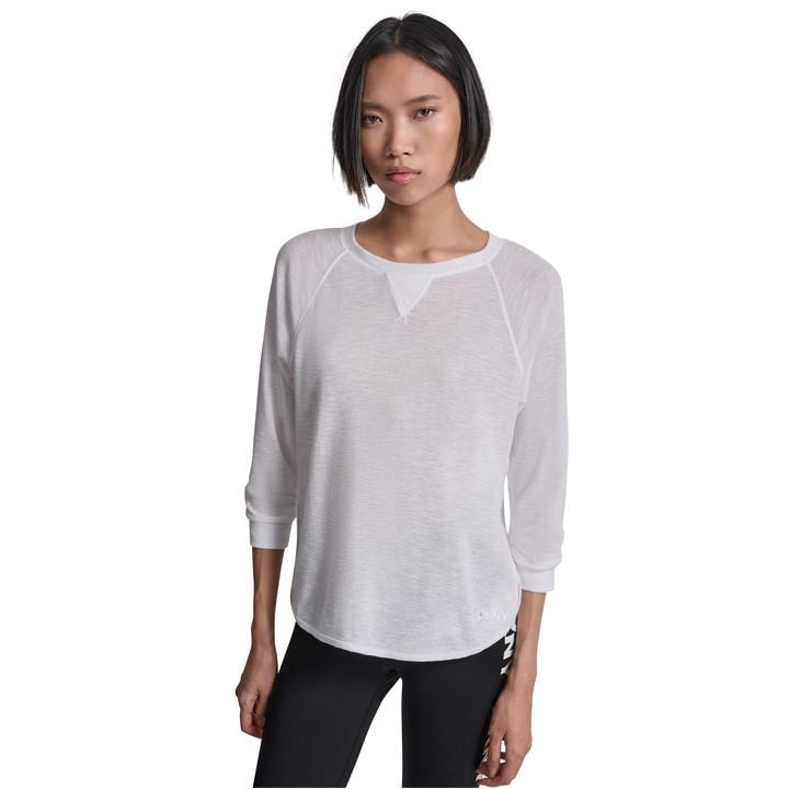 Dkny Women's White Slim Fit T-Shirt in Size 14, Sports Direct